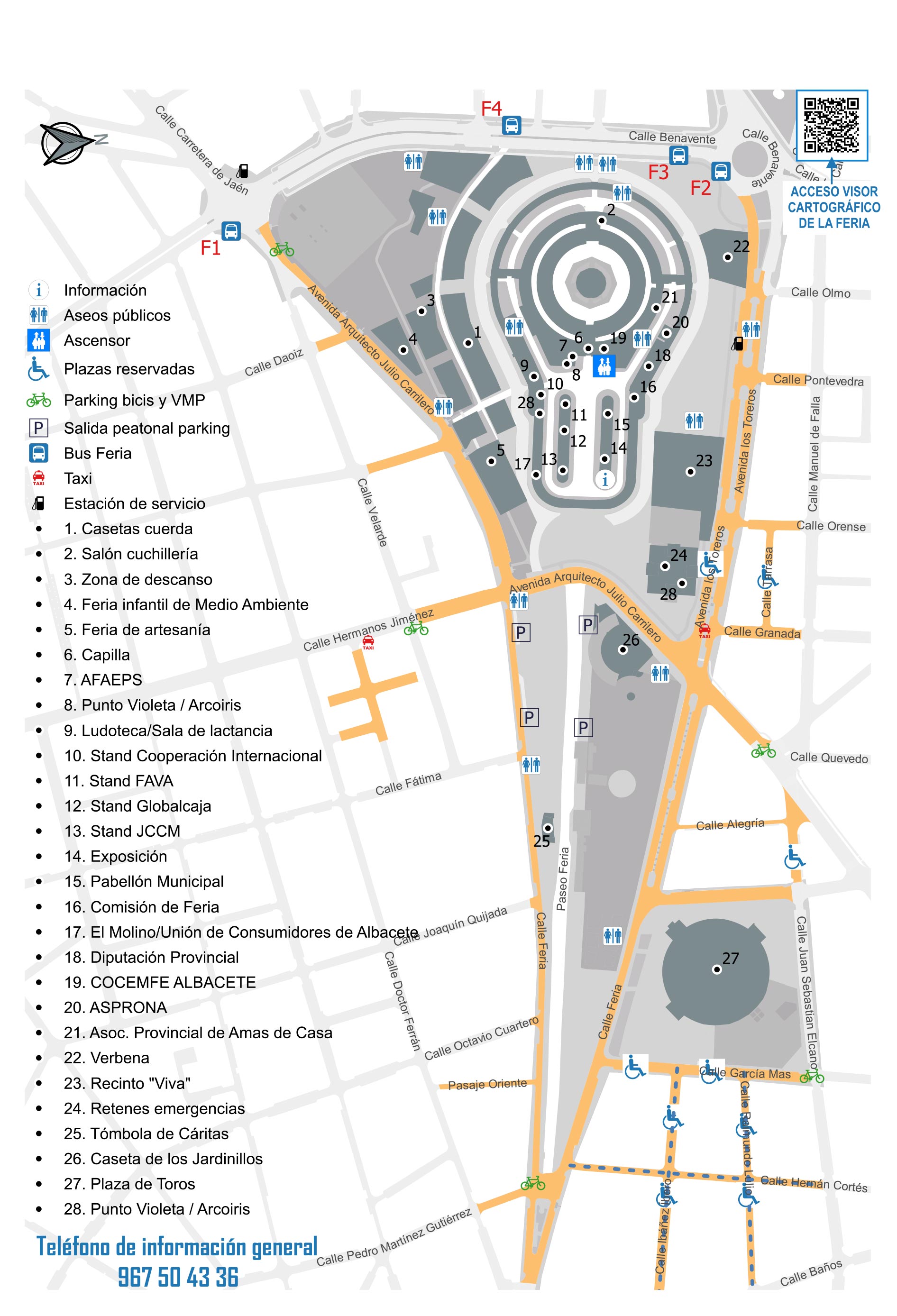 Plano de directorio de la Feria de Albacete 2026